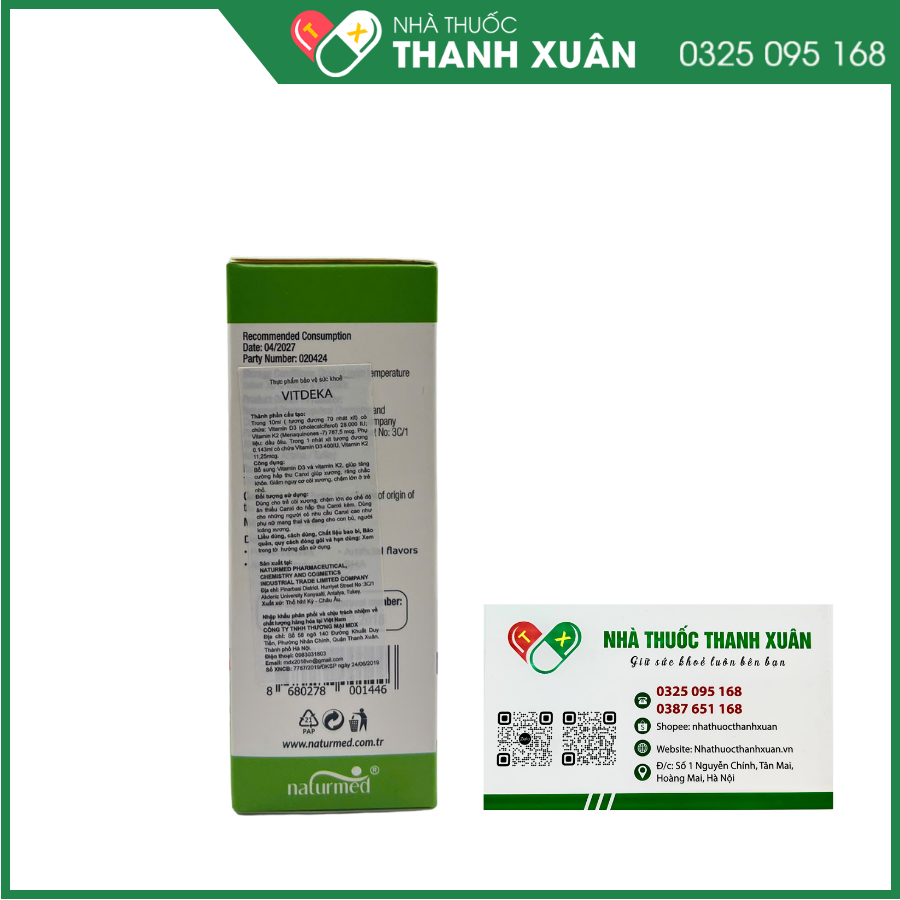 Vitdeka spray bổ sung vitamin D và K2